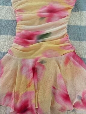 Princess Polly Pink Yellow Watercolor Mini Dress